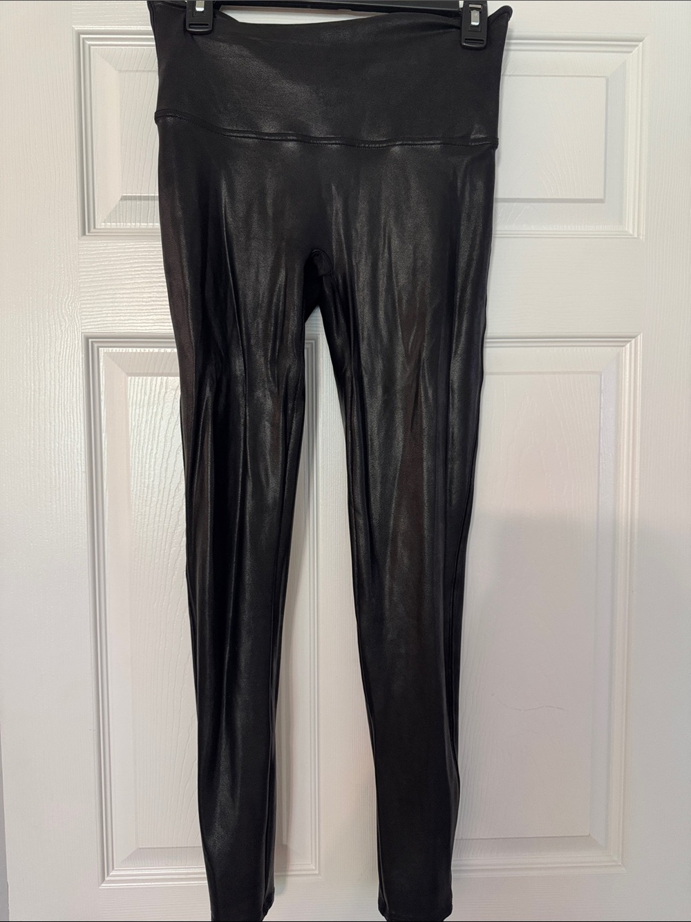SPANX Black Faux Leather Leggings - High Waist